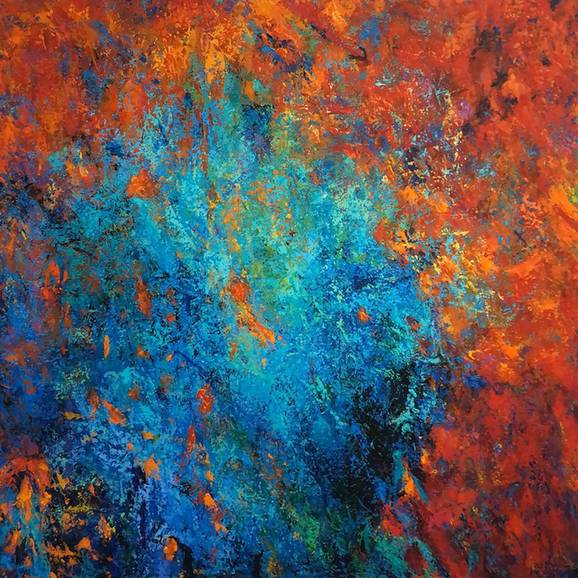 Office Red Not - handmade abstract art for office